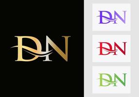 Letter DN Logo Design. DN Logotype Template vector