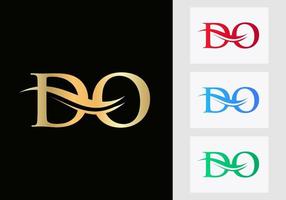 Letter DO Logo Design. DO Logotype Template vector