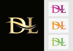 Letter DL Logo Design. DL Logotype Template vector