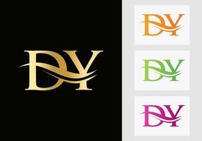 Letter DY Logo Design. DY Logotype Template vector