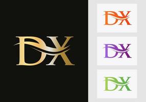 Letter DX Logo Design. DX Logotype Template vector