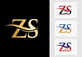 Letter ZS Logo Design. ZS Logotype Template vector