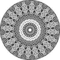 Decorative mandala with marine elements and waves on white isolated background. For coloring book pages. vector