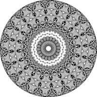 Decorative mandala with marine elements and waves on white isolated background. For coloring book pages. vector