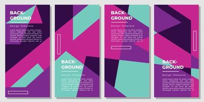 Abstract geometric portrait background template copy space set for poster, banner, leaflet, brochure, flyer, cover, or booklet vector