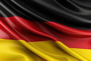 black, red, and gold background, waving the national flag of Germany, waved a highly detailed close-up. photo