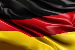 black, red, and gold background, waving the national flag of Germany, waved a highly detailed close-up. photo