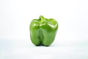 green bell pepper isolated on white background. photo