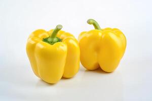 a group of yellow bell pepper isolated on white background. photo