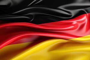 black, red, and gold background, waving the national flag of Germany, waved a highly detailed close-up. photo