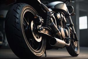 Black sport bike. Illustration photo