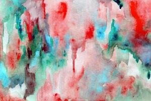 Green blue-red watercolor background texture photo