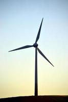 Wind Turbine and Sunset Sky photo