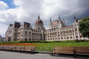 Parliament in Budapest, Hungary, Poppy Flowers photo