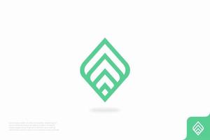 leaf symbol minimalist concept flat design logo vector