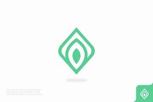 leaf symbol minimalist concept flat design logo vector