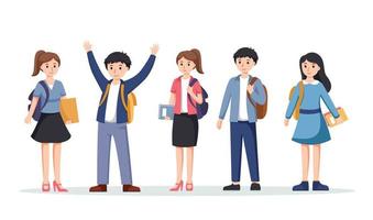 character student. Back to school , university concept vector illustration