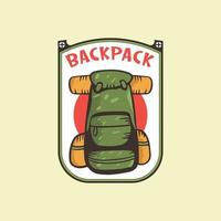 Backpack Outdoor Retro Vintage Badge Design vector