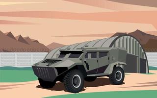 vector military base with military truck