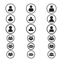 Simple Set of User Icon. Single User Icon. Multiple User Icon. User Icon with circle. vector