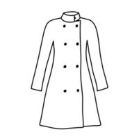 Autumn coat isolated on white. Doodle outline illustration. Warm outerwear vector