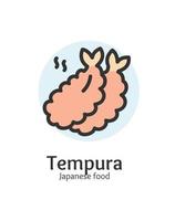 Japan Food Tempura Sign Thin Line Icon Emblem Concept. Vector