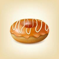 Realistic Detailed 3d Caramel Glazed Donut. Vector