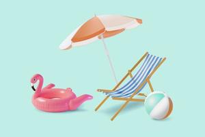 Summer Travel and Tourism Concept Element Set. Vector