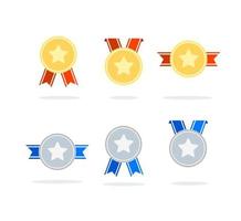 Cartoon Color Different Minimal Awards Set. Vector