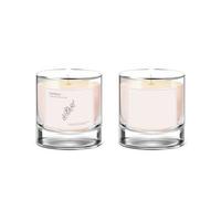 Realistic Detailed 3d Wax Candle in Glass Jar Set. Vector