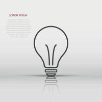 ligero bulbo icono en plano estilo. bombilla vector ilustración pictograma. lámpara idea negocio concepto.