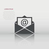 Vector mail envelope icon in flat style. Email sign illustration pictogram. Mail business concept.