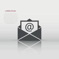 Vector mail envelope icon in flat style. Email sign illustration pictogram. Mail business concept.