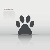 vector pata impresión icono en plano estilo. perro, gato, oso pata firmar ilustración pictograma. animal pie negocio concepto.