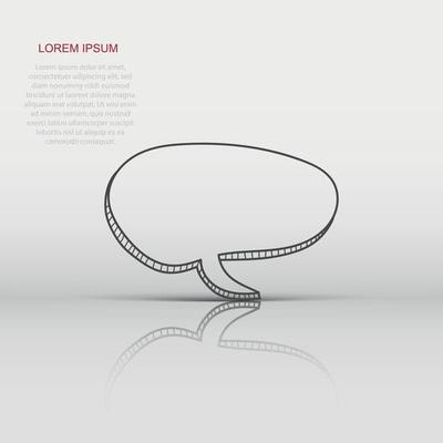 Vector speech bubble icon in flat style. Hand drawn speech bubble sign illustration pictogram. Dialog balloon business concept.