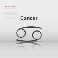 Vector cancer zodiac icon in flat style. Astrology sign illustration pictogram. Cancer horoscope business concept.