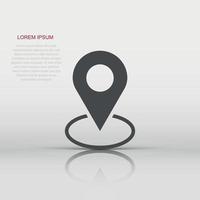 Vector pin location icon in flat style. Navigation map, gps sign illustration pictogram. Pin business concept.