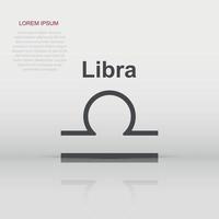 Vector libra zodiac icon in flat style. Astrology sign illustration pictogram. Libra horoscope business concept.