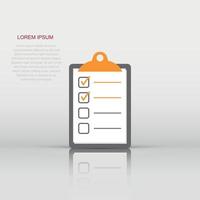 Vector to do list icon in flat style. Checklist, task list sign illustration pictogram. Reminder business concept.