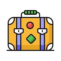 cuidadosamente hecho a mano icono diseño de equipaje bolso en de moda estilo, viaje equipaje vector diseño, maleta icono