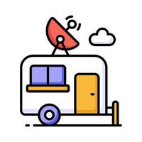 Modern vector of campervan, an editable icon of caravan in trendy style, self propelled vehicle