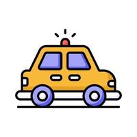 An icon of taxi in trendy style, local transport automobile vector