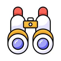 An optical instrument with a lens for each eye, used for viewing distant objects, binoculars vector design in trendy style