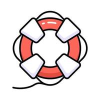 Lifebuoy icon in cute style isolated on white background, beautiful vector of lifeguard