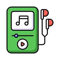 Music player icon in modern style, an editable vector of MP3 player