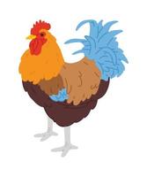 illustration of cartoon rooster vector