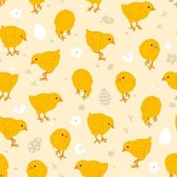 seamless background pattern with chicks vector