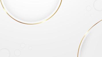 Abstract white and grey background in liquid and fluid style. There are gold lines to show a luxury design. Vector illustration template for web banner, business presentation.