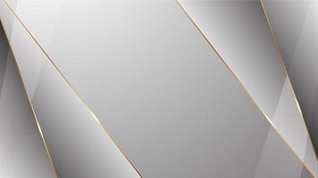 Abstract white and grey background in geometric style. There are gold segments to show a luxury design. Vector illustration template for web banner, business presentation.