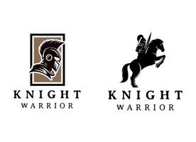 Spartan Knight Soldier, Greek Warrior Logo Design vector